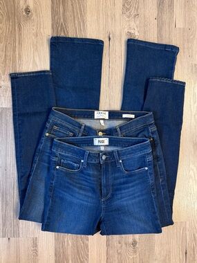 PAIGE and Frame Dark Blue Stretch Denim Jeans Bundle